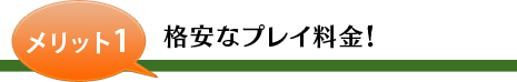 メリット1 格安なプレイ料金！